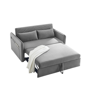 Divano Letto 3-in-1 in Morbido Velluto Regolabile con Porta USB, 2 Cuscini Lombari e Tasca Laterale, Divano Letto 2-in-1 - Product Image 2