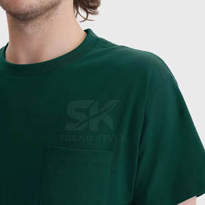 T-shirts unis respirants à poche, confortables, style streetwear, fabriqués en usine, les plus vendus - Product Image 6