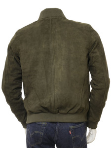 <b>Men's</b> <b>Suede</b> Bomber <b>Jacket</b> Casual Slim Fit Soft Lightweight Faux <b>Suede</b> Leather Varsity <b>Jackets</b> Coat with Pockets - Product Image 2