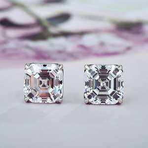 Boucles d'oreilles de luxe en diamant de laboratoire taille coussin, certifiées IGI, plaquées or, cadeau de fiançailles, bijoux fins pour femmes - Product Image 1