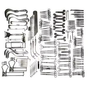 Ensemble d'instruments chirurgicaux manuels pour laparotomie en acier inoxydable de 197 pièces, certifié CE, outils chirurgicaux de qualité supérieure pour les hôpitaux - Product Image 3