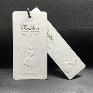 High-end 300gsm Coated Paper Hang Tag Custom Printing Service Embossed Logo Velvet <b>Gold</b> Paper Hang Tags for Clothing Wine Shoes - Product Image 4