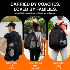 Sac à dos de football léger en polyester pour l'entraînement sportif avec compartiment pour ballon, intérieur spacieux, écologique - Product Image 6