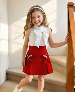 Conjunto de Falda y Top de Punto con Lentejuelas de Mariposa, Estilo Vintage, Manga Corta, para Niñas, Otoño - Product Image 5