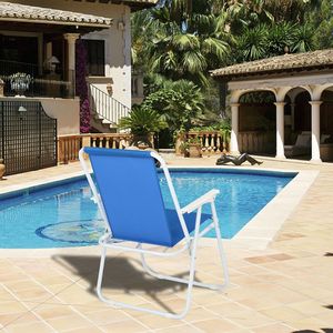 Sedia da Spiaggia in Tessuto Oxford Blu Ferro per Uso Esterno - Product Image 2