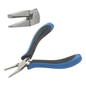 Half Round & Flat <b>Nose</b> <b>Plier</b> 120mm Smooth Jaws Spring Black & Blue Ergonomic Handles OEM Crimping Fishing Jewelry Making DIY - Product Image 1