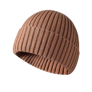Unisex Ribbed Beanie Hat Solid Color 100% Acrylic Knitted <b>Winter</b> <b>Cap</b> Casual Wear for Adults 56-58CM - Product Image 4