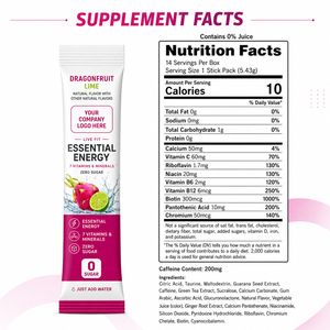 Bebida Energética en Polvo Sin Azúcar para Adultos, Marca Privada OEM, en Sobres Individuales, Sabor a Pitaya y Lima - Product Image 4