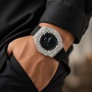 Reloj de Lujo para Hombre con Diamantes Estilo Hip Hop, Esfera Negra de Acero Inoxidable, Moissanita, Personalizado, Regalo - Product Image 6