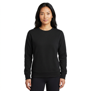 <b>Black</b> Men's <b>Crew</b> <b>Neck</b> <b>Sweatshirt</b> Long Sleeve Pullover Knitted Solid Casual Autumn Top - Product Image 2