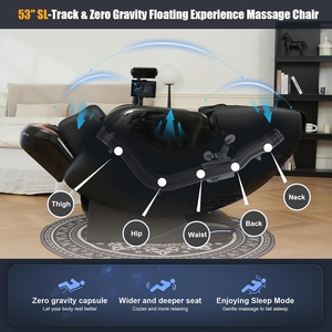 Fauteuil inclinable électrique en cuir intelligent avec massage chauffant Shiatsu, zéro gravité, multifonction, fonction musicale, 110-240V - Product Image 4
