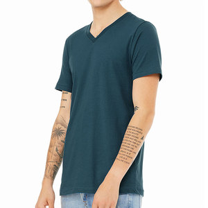 100% Cotton Blank Men's T-Shirts Custom Printing <b>V</b> Neck Breathable Quick Dry Short Sleeve Regular <b>Fit</b> - Product Image 6