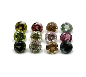 Turmalina natural multicolor de corte redondo, piedra preciosa de 6 mm, turmalina facetada para la fabricación de joyas, certificada por IGI. - Product Image 2