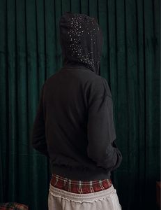 Star <b>Rhinestone</b> Zip Up Hoodies Women's Men's Casual Hooded <b>Jackets</b> Unisex Loose Crystal Y2K Pocket Sweatshirts - Product Image 4