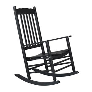Sedia a dondolo quadrata in legno nero 68,5*86*115 cm con schienale ondulato - Product Image 5