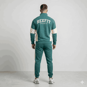 Ensemble de survêtement pour homme Rexfit en coton épais, comprenant un sweat à capuche oversize et un pantalon de survêtement, vêtements de sport personnalisés - Product Image 2