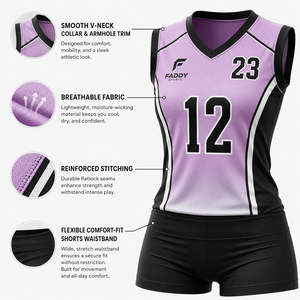 Ensemble de maillots de volley-ball pour femmes de haute qualité, personnalisés par sublimation, respirants, sans manches, uniformes de volley-ball pour l'entraînement en équipe - Product Image 4