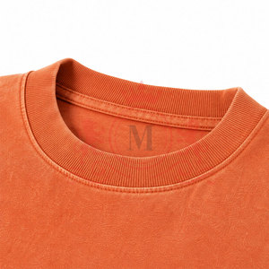 T-shirt élégant décontracté effet délavé avec col rond confortable et tissu en coton léger - Product Image 6