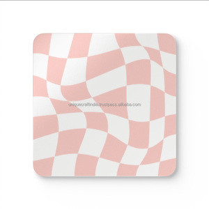 Handmade Classic Pink Walnut Wooden <b>Coasters</b> Customized Design Tea Cup Mat Pad <b>Table</b> Top Decoration Recycled Cork Stocked UCI544 - Product Image 1