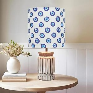 Lámpara de Mesa Ojo Turco con Remate de Porcelana, Pantalla de Tela con Patrón de Ojo Azul, Diseño Tradicional, Decoración para Sala de Estar, Regalo de Recuerdo - Product Image 5