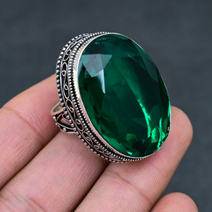 Anillo de Diopsita Facetada Cromada, Hermoso y Popular, Hecho a Mano, Chapado en Plata de Ley 925, Ovalado, de Lujo, Calidad Premium, Estilo Vintage - Product Image 2