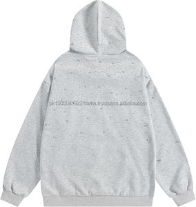 2025 hombres sudaderas con capucha de diamantes de imitación invierno liso teñido personalizado de alta calidad Pakistán hecho al por mayor precio barato - Product Image 4