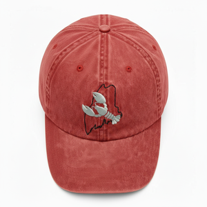 Custom OEM Baseball Cap 100% Cotton Lobster Embroidery Maine State Outline Vintage Washed Dad <b>Hat</b> Trend Cap - Product Image 3
