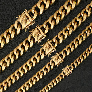 Gold Plated Cuban Link Chain Necklace Miami <b>Choker</b> Thick Link Neckwear for Men Unisex Party <b>Silver</b> Jewelry - Product Image 6