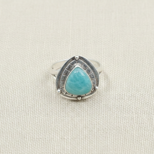 Vintage Amazonite Teardrop <b>Ring</b> for Women 925 Sterling Silver Rose Gold Plated Boho Gemstone Adjustable Handmade <b>Statement</b> <b>Ring</b> - Product Image 4