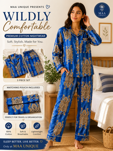Conjunto de Pijama de Lujo Ecológico de 3 Piezas para Mujer, 100% Algodón, Estampado de Tigre, Camisa con Botones, Pantalón y Bolsa a Juego - Product Image 6