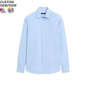 Camisa de Verano de Calidad para Hombre, Estilo Holgado con Dobladillo Redondeado, Casual, con Rayas Azules, Manga Corta, Cuello Clásico, 100% Poliéster - Product Image 6