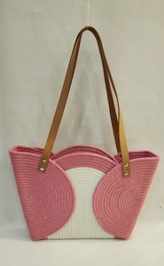 Bolso de mano de paja tejida con cierre magnético, bolso portátil para la playa, bolso de hombro para viaje, para mujer, bolsos de mano para mujer. - Product Image 2