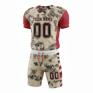 Conjunto Personalizable de Uniforme de Fútbol Americano con Camiseta y Pantalones Cortos con Posición para Logotipo Frontal - Product Image 5