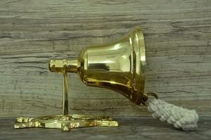 Antique Home Decor Brass Vintage Hanging <b>Door</b> Bell with Ship Wheel Nautical Wall Decor Handcrafted Maritime Entrance Bell - Product Image 4