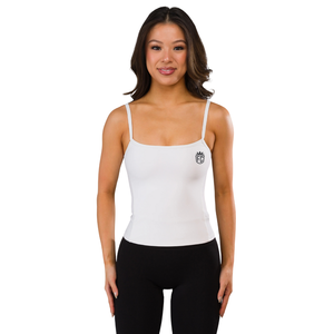 Camiseta sin mangas Basics Cami para mujer, sin costuras, ligera, elástica, para hacer ejercicio, para usar en capas, con ajuste cómodo, color blanco - Product Image 2