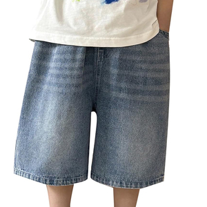 Pantalones Cortos de Mezclilla con Lavado Ácido OEM, Estilo Urbano Vintage, Corte Holgado, de Algodón, Proveedor Personalizado - Product Image 1