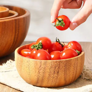 Juego de Tazones para Servir de Madera Natural Hechos a Mano de Alta Calidad, Diseño Moderno, Aptos para Lavavajillas, Tazones para Ensalada Tallados Altamente Personalizados - Product Image 1