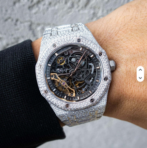 Montre de Plongée Mécanique de Luxe pour Homme, Boîtier Carré en Moissanite, Cadran à Chiffres Romains, Lunette ABS, Style Rappeur, Diamants VVS - Product Image 1