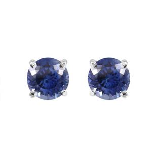 Royal Blue Sapphire <b>Stud</b> Earrings 925 Sterling <b>Silver</b> Engagement Jewelry Proposal Gift Tops <b>Studs</b> For Women - Product Image 4