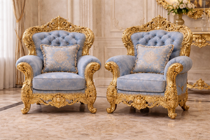 Juego de Sofás de Lujo Estilo Palacio Maharani, Madera Cuadrada, Color y Tamaño Personalizables, Muebles para Sala de Estar, India - Product Image 3