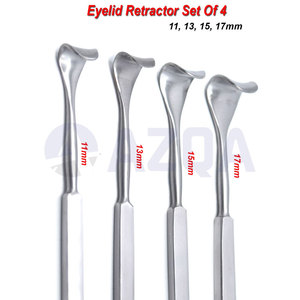 Juego de Retractores de Párpados Desmarres de Acero Inoxidable, 4 Cuchillas Curvas, Manual, Certificado ISO13485, para Examen Oftalmológico Hospitalario - Product Image 4