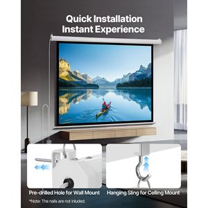 Schermo di Proiezione Elettrico Motorizzato da 72 Pollici 4:3 1080 HD, Montaggio a Parete per Proiettore 4K, Compatibile 16:9 Remo - Product Image 5