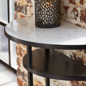 Mesa consola media luna Vandana Elara Terra en mármol blanco y metal - Product Image 2