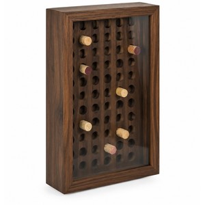 Boîte de rangement pour bouchons de vin en noyer, vente en gros |   Finition chocolat noir - Product Image 1
