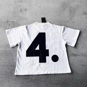 Short Sign Customizable Front 240gsm 100% Cotton Men O-Neck Regular Fit Casual Silk Screen Printing Letter Worsted Premium - Product Image 5