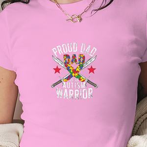 Camiseta corta de moda para mujer Proud Dad of an Autism Warrior - Product Image 2