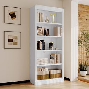83.4 \ "alta Free-standing libreria in legno a 5 livelli Organizer per decorazioni per la casa per CDs/libri/film soggiorno Home Office - Product Image 1