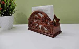 Meilleure Offre Porte-Serviettes de Mariage en Bois de Sheesham Sculpté Motif Marron Design Moderne Élégant Durable Écologique Table de Mariage - Product Image 4