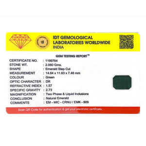 10.3 Carat Oval Heart or Emerald Cut Loose Synthetic Zambian Emerald Gemstone for Fine Jewelry - Product Image 4