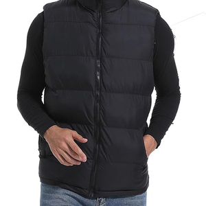 GENERSA SPORTS Chaleco Acolchado de Invierno para Hombre, Cuello Alto, Color Marrón Sólido, Cierre de Cremallera, Resistente al Viento, Ropa Exterior Informal, Ecológico 100% - Product Image 1